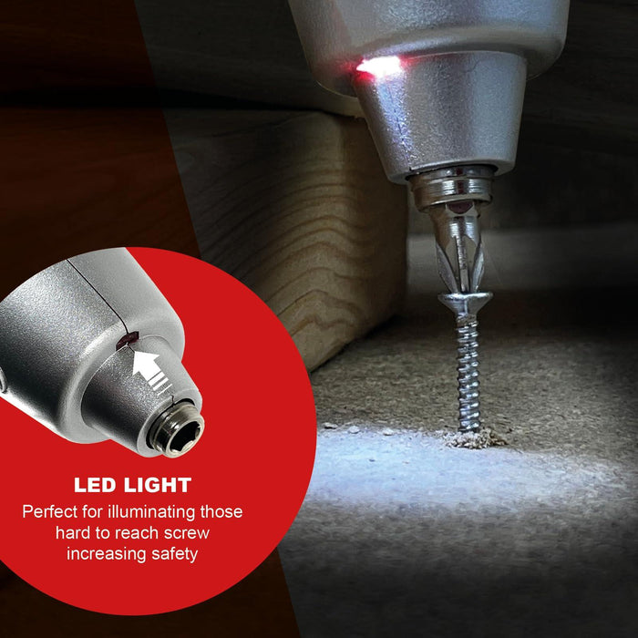 SPARES2GO 4.8v Cordless Rechargeable Electric Screwdriver Combi Drill & Bit Set