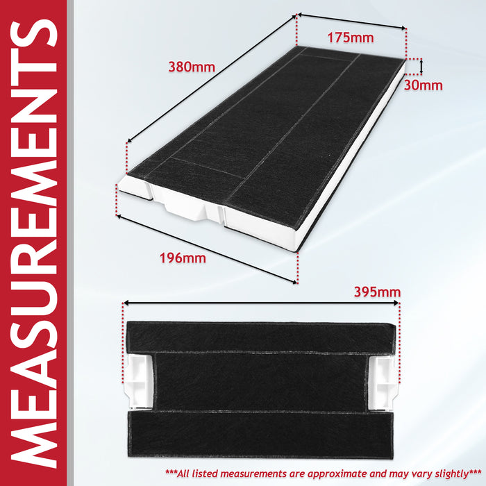 Carbon Filter for Bosch Cooker Hood Vent DHI645 DHI655 DHI665 00434229 (395mm x 196mm x 30mm)