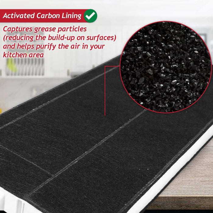Carbon Filter for Bosch Cooker Hood Vent DHI645 DHI655 DHI665 00434229 (395mm x 196mm x 30mm)