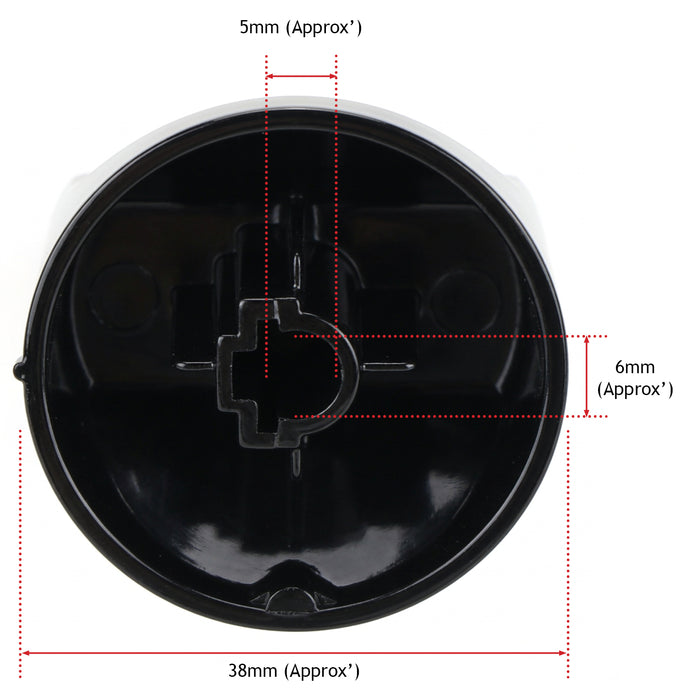 Black Control Switch Knobs for HOTPOINT Oven Cooker (Pack of 3)