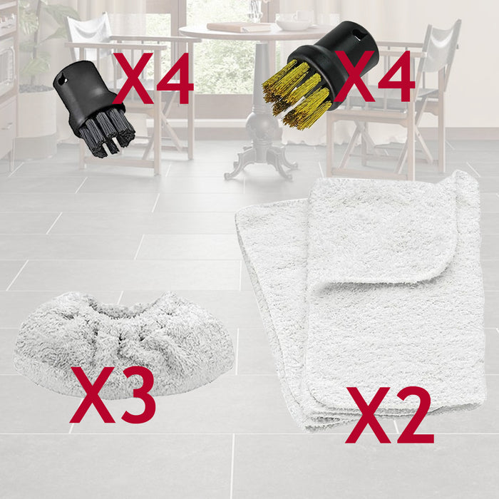 Terry Covers Cloths + Brushes for Karcher SC1.020 SC1020 SC1030 SC4100 Steam Cleaner