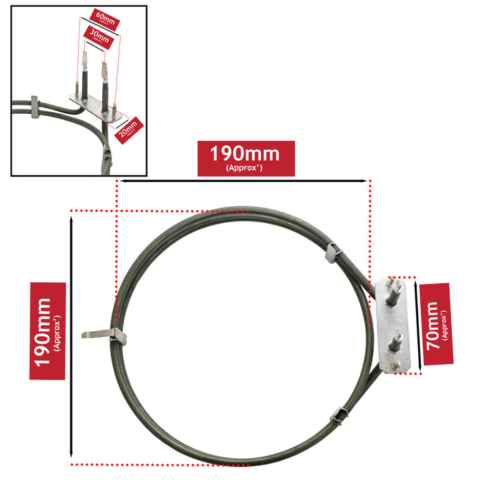 Fan Oven Element for Gorenje 2100w BO637 BO737 BO758 BO658 BO73 BC63 488922