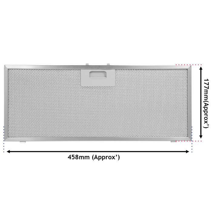 Metal Mesh Filter for Beko ADG 51410 I DB 6042 HNU51310S Cooker Hood Extractor Vent Fan 458 x 177mm