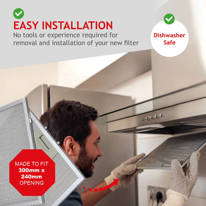 2 x Grease Filter For HYGENA SCHREIBER Cooker Hood Vent Fan Filters 300 x 240 mm