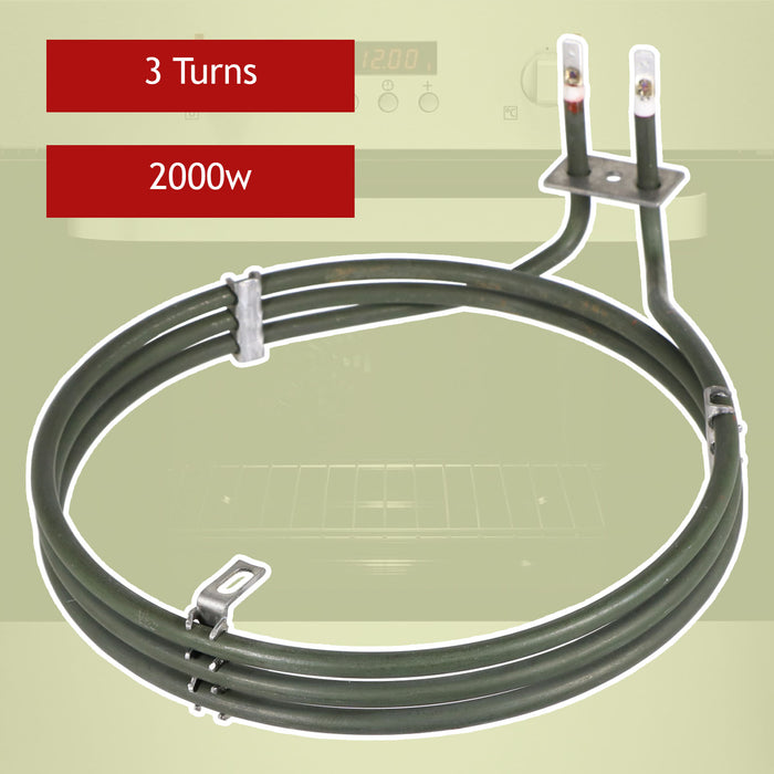 Element for Electrolux Fan Oven EOB51001K EOB51001W EOB5700K EOB5700X 3 Turn