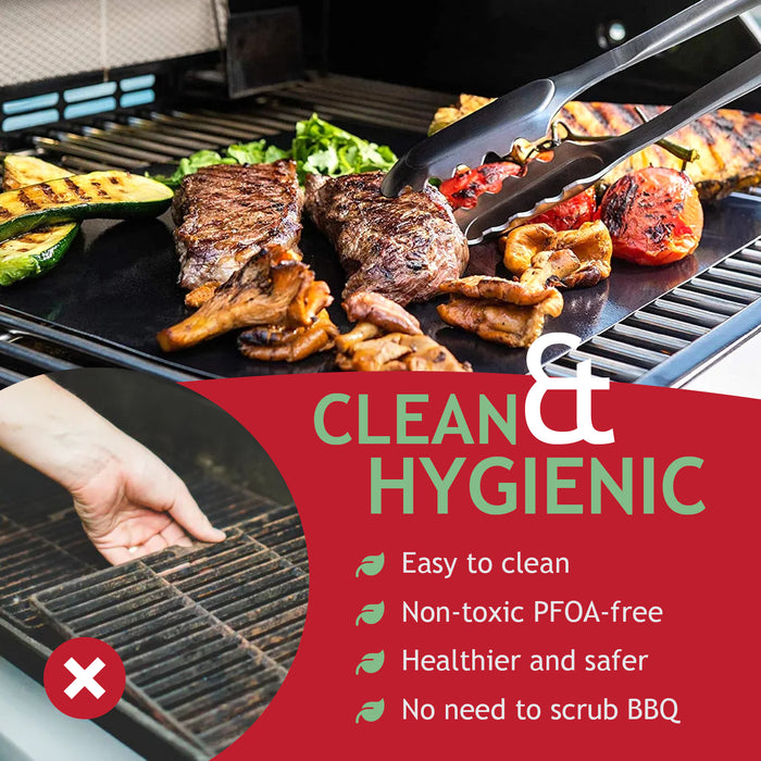 BBQ Liner Large Mat Teflon Hotplate Sheets Gas Grill Non-Stick Reusable x 2