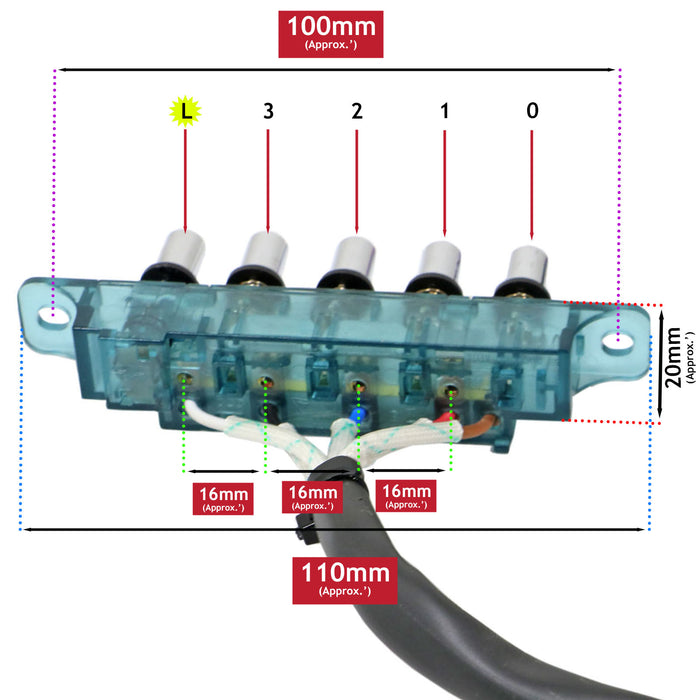 Cooker Hood Switch Push Button Control Selector Extractor Fan Universal + Connector Cable