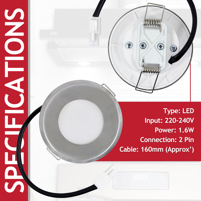LED Light for Lamona 73.5mm Cooker Hood Extractor Vent Lamp Bulb Unit (Silver, 1.6W, 220V)