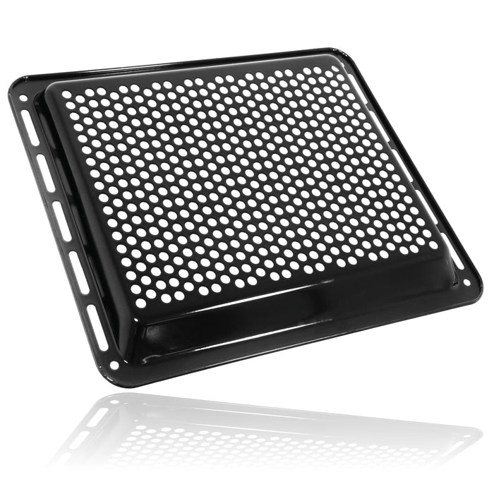 UNIVERSAL Oven Baking Tray Crisper Holes 46cm Non Stick Pizza Air Fryer Large