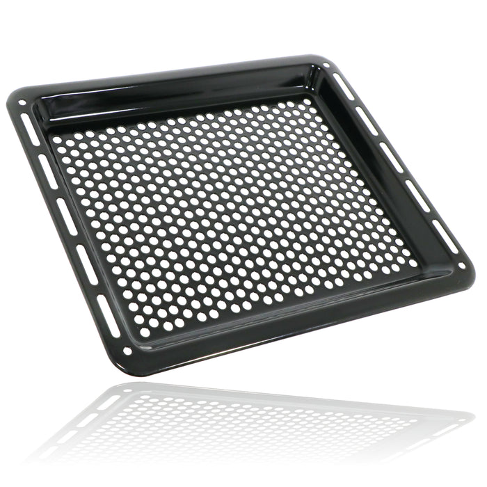 UNIVERSAL Oven Baking Tray Crisper Holes 46cm Non Stick Pizza Air Fryer Large