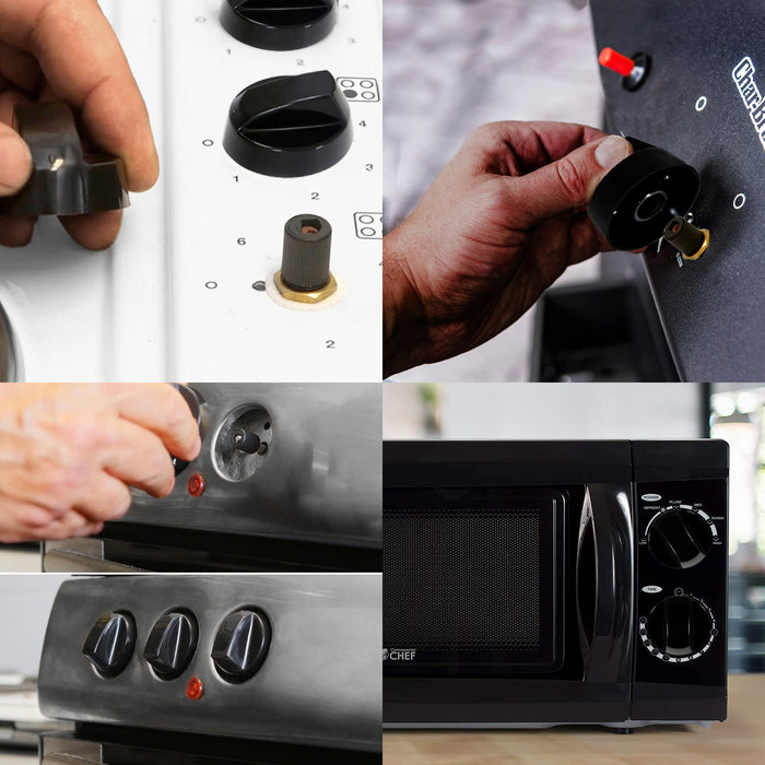 Universal Cooker Oven Hob Black Control Knobs & Adaptors X 4