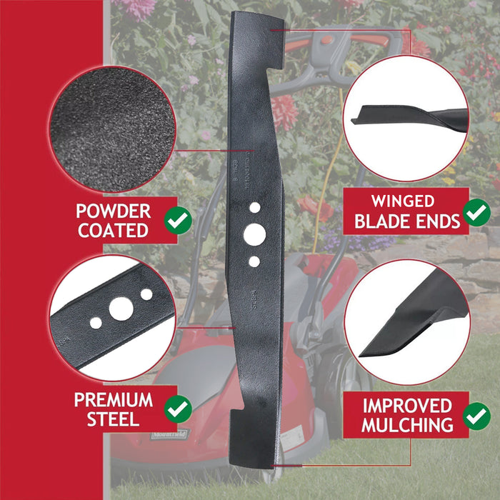 Mountfield Lawnmower Blade Princess 38 Electric Mower Winged 38cm 15" 181004160/0