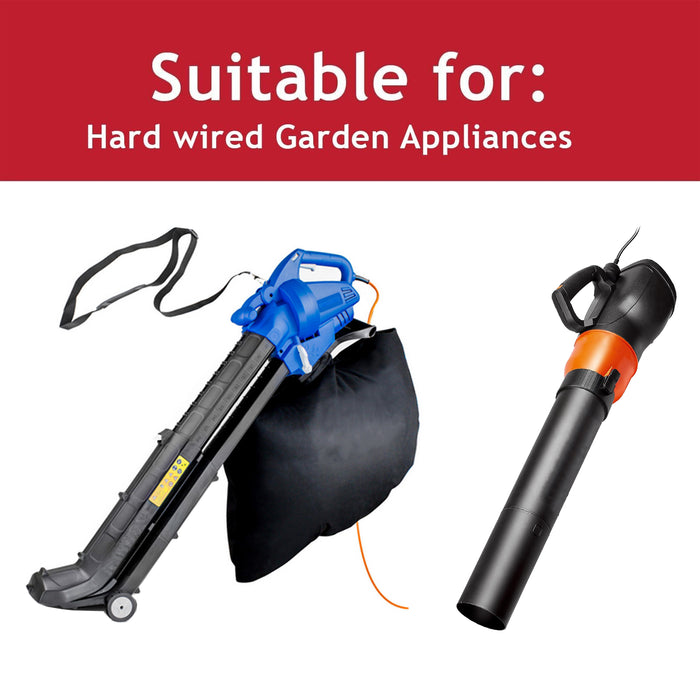 Leaf Blower Cable Connector Garden Vac Vacuum Repair Power Plug 13A 2Core