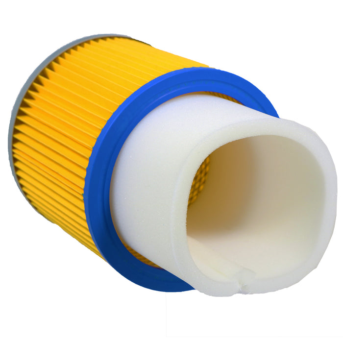 Vacuum Cleaner Cartridge Filter + Sponge Foam Sleeve compatible with Earlex WD1000 WD1100 S1256