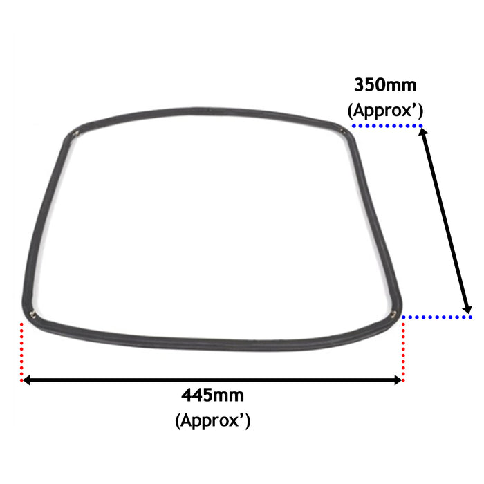 Main Rubber Door Seal with Corner Fixing Clips for Indesit Oven Cookers (445mm x 350mm)