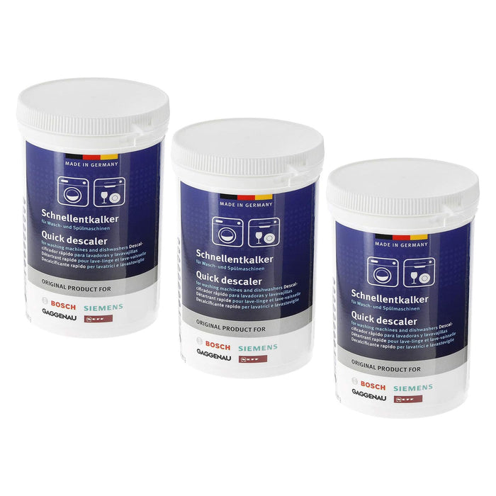 Bosch Descaler Washing Machine Dishwasher Multi-Purpose 250g Pack of 3 x Descalers Neff Siemens Gaggenau 460038 311506 311133