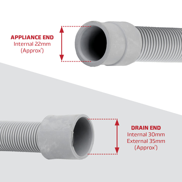 Drain Outlet Hose for Bosch Dishwasher (2.5M, 30mm / 22mm)