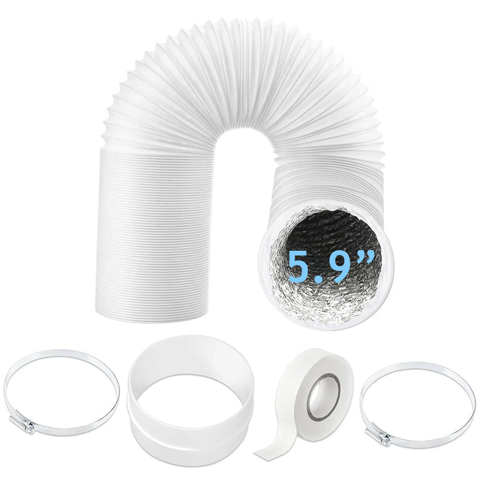 Vent Hose 5.9" 3m Air Con Conditioner PVC Aluminium AC Duct Pipe Extension Kit