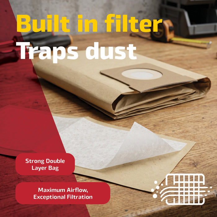Vacuum Dust Bags for Titan 16L 20L 30L 40L (Pack of 20) + Freshener Tabs