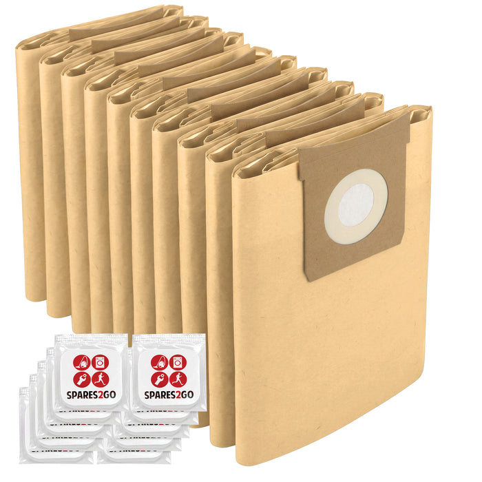 Vacuum Dust Bags for Goblin Wet & Dry 1000, 74001, Multi System 22, 8512, 1200, Trionic 95055, 3 in 1 70223 Cleaner (Pack of 10) + Freshener Tabs
