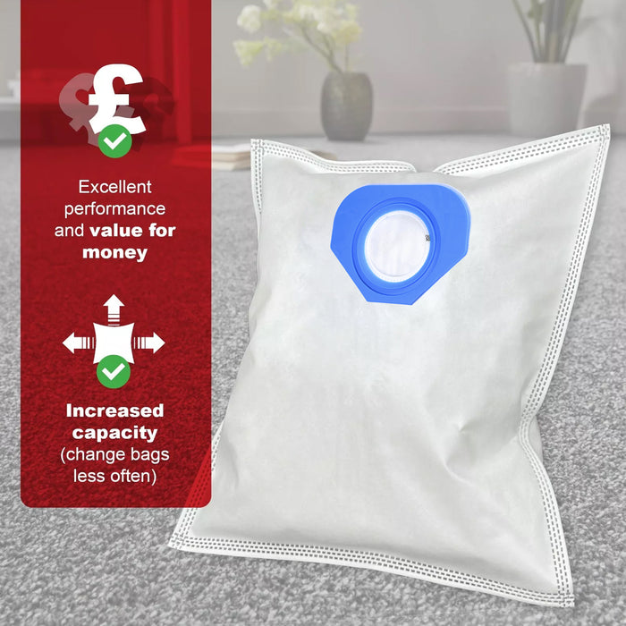 SMS Microfibre Dust Bags for Nilfisk GA70 GD80 GD90C GM80 GM90 GS80 GS84 GS90 G90 Vacuum Cleaner (Pack of 15)