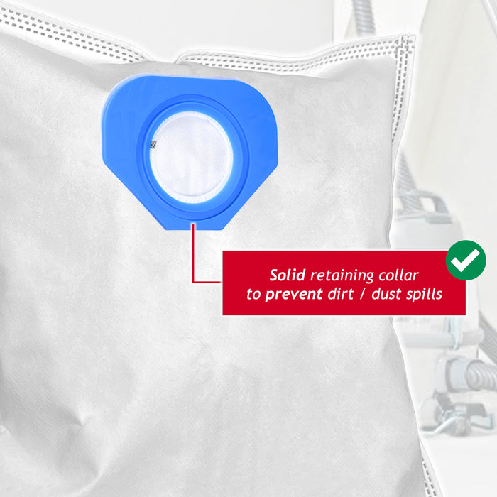 SMS Microfibre Dust Bags for Nilfisk GA70 GD80 GD90C GM80 GM90 GS80 GS84 GS90 G90 Vacuum Cleaner (Pack of 5)