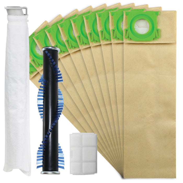 Roller Brush Brushroll Bar + 10 Dust Bags & Filter Service Kit for Sebo X1 X1.1 X4 X5 Extra Vacuum Cleaners