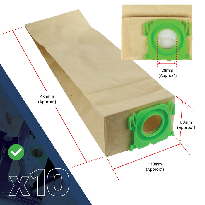 Dust Bags Filter Service Kit for SEBO X1 X2 X3 X4 X5 Extra 370 470 C1 C2 C3 Series Vacuum Cleaner (10 Bags, 2 Filters)