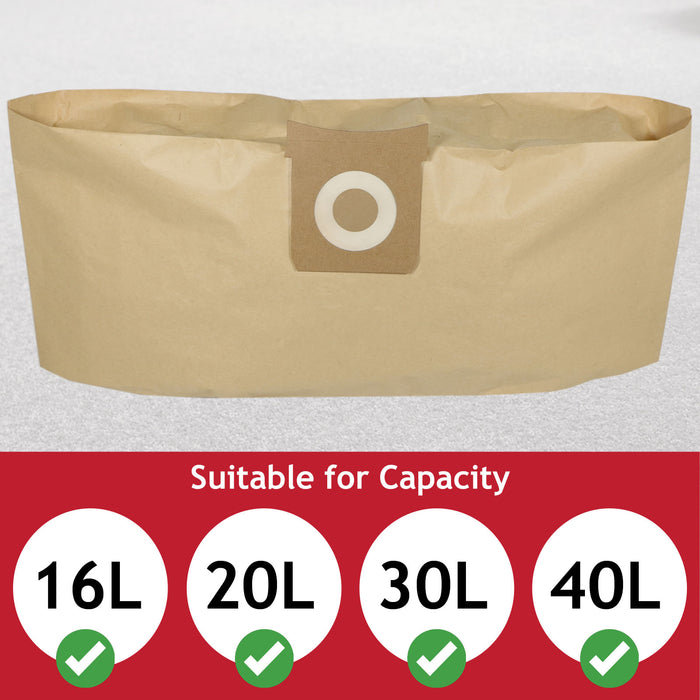 Dust Bags for Titan Wet & Dry 16L 20L 30L 40L TTB350 TTB351VAC TTB430VAC TTB775VAC TTB776VAC TTB777VAC TTB431VAC Vacuum (Pack of 10)