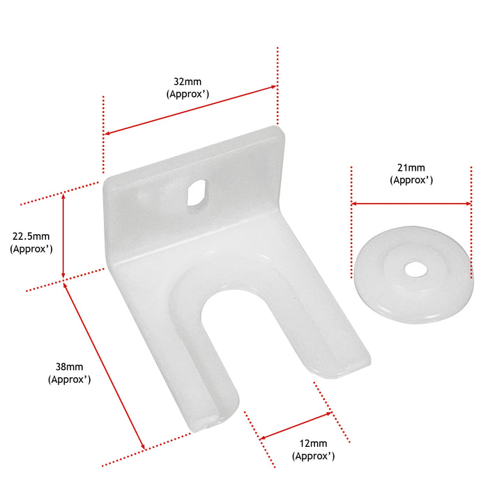 Integrated Fridge/Freezer Door Clip Fixing Bracket compatible with Hisense Built-in x 2