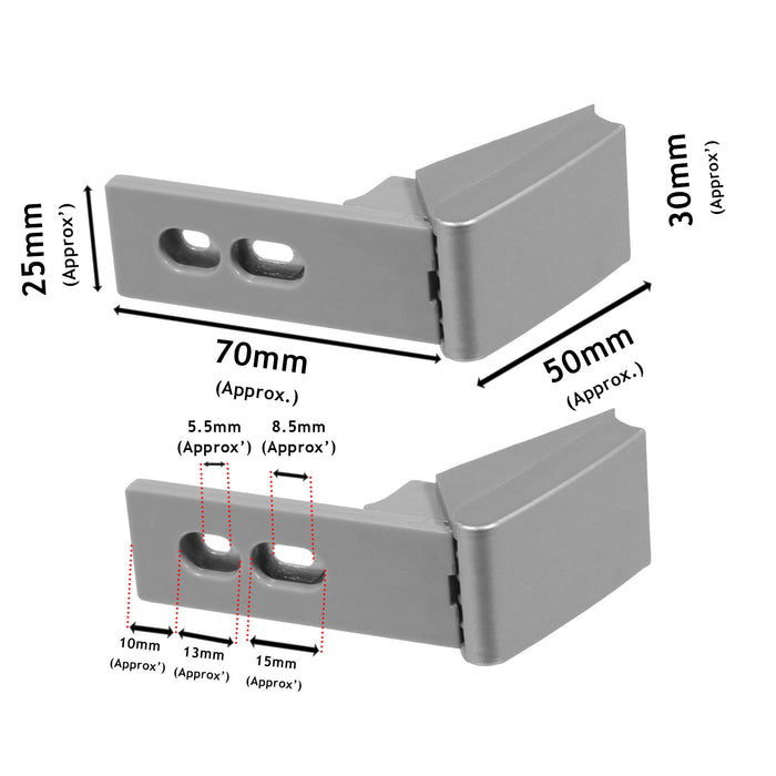 Door Hinge for Liebherr Fridge Freezer Refrigerator Pair Hinges + Fixings Silver