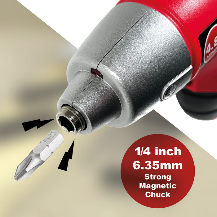 SPARES2GO 4.8v Cordless Rechargeable Electric Screwdriver Combi Drill & Bit Set