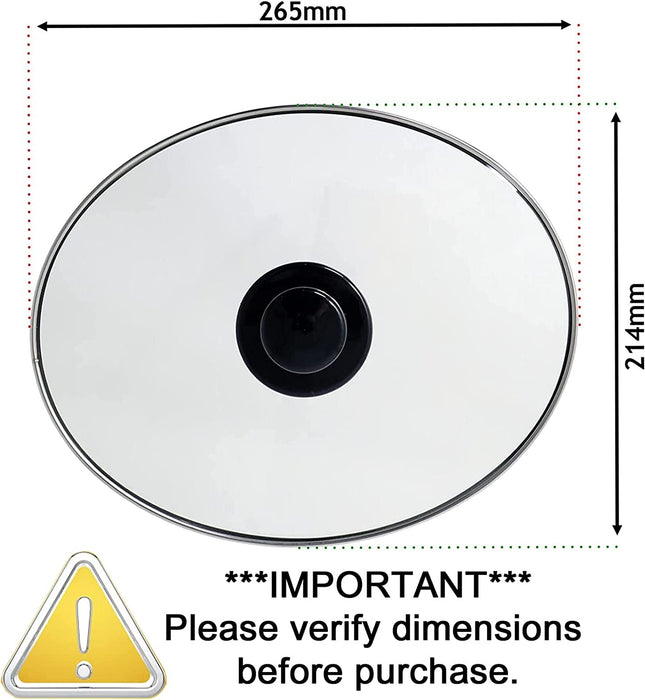 Universal Complete Oval Glass Lid & Knob Handle for 3.5L 5.5L Slow Cooker