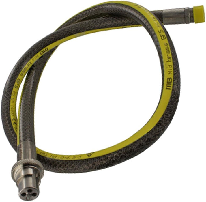 Universal Oven Cooker Gas Supply Hose, PTFE Pipe Tape, Angled Connector & Safety Chain Kit (4ft 1/2 inch, Straight Bayonet, BS EN14800 CE)