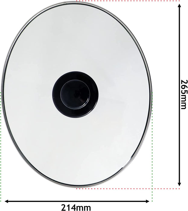 Universal Complete Oval Glass Lid & Knob Handle for 3.5L 5.5L Slow Cooker