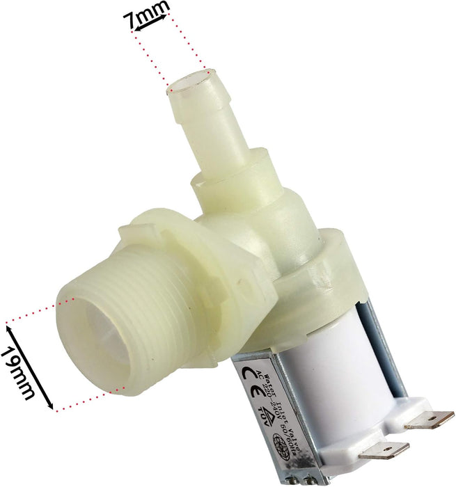 Single Water Inlet Solenoid Valve for Lamona LAM8300 LAM8600 Series Dishwashers (90 Degrees, One Way)