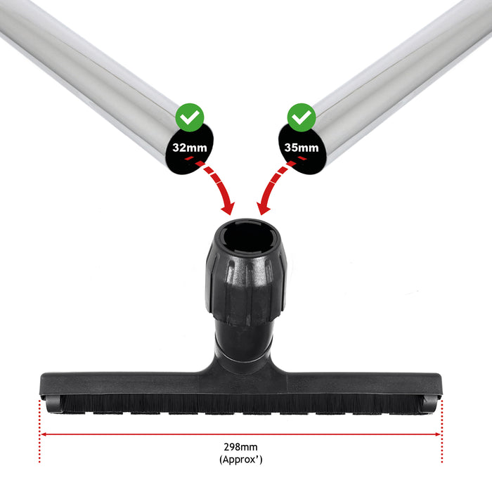 Hard Floor Slim Brush Head Tool for Numatic Henry Hetty Vacuum Cleaner (295mm)