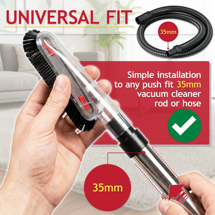 Soft Dusting Brush for Miele Vacuum Cleaner + 32mm to 35mm Connection Adapter