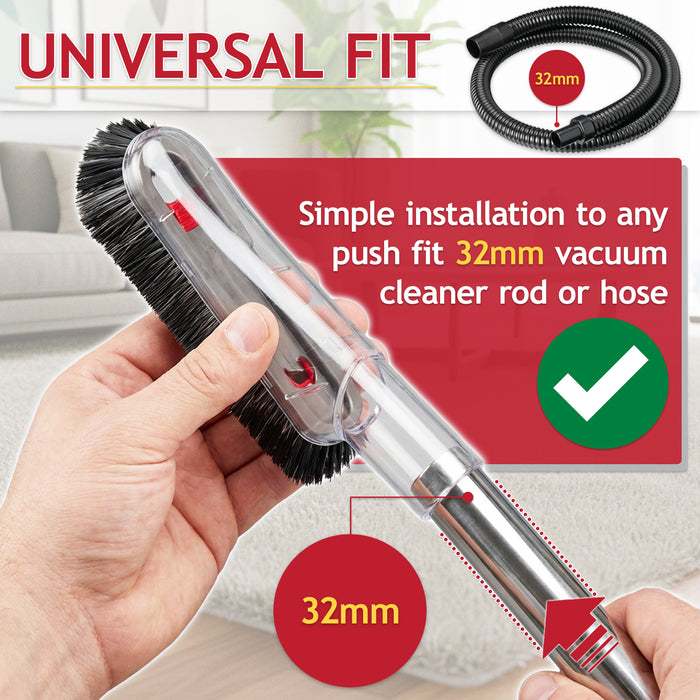 Dusting Brush Head Soft Bristle Delicate Surface Tool Attachment for Titan Vacuum Cleaners (32mm)