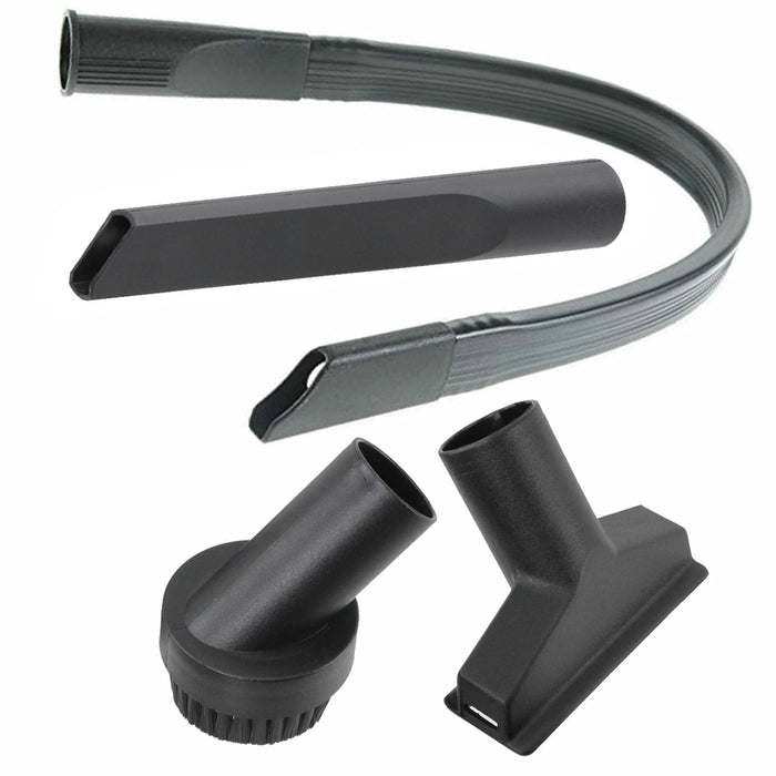 SPARES2GO Extra Long Flexible Crevice + Mini Tool Brush Kit for Vax Vacuum Cleaner