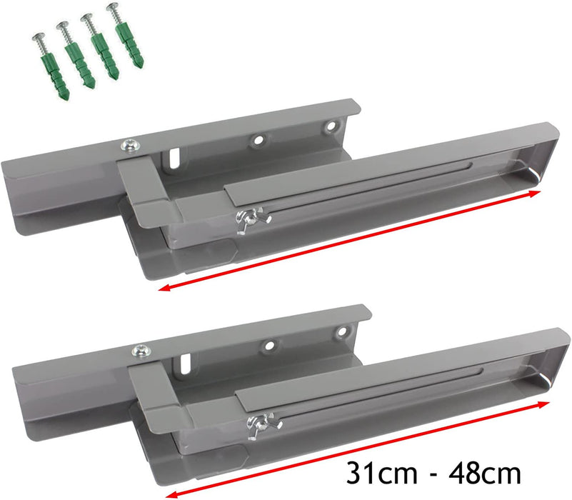 Extendable Wall Mounting Brackets for Morphy Richards Microwave (Grey / Silver)