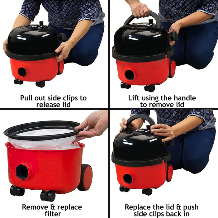 12" Microfibre Cloth Round Filter for Numatic Henry Hetty James Vacuum Cleaners