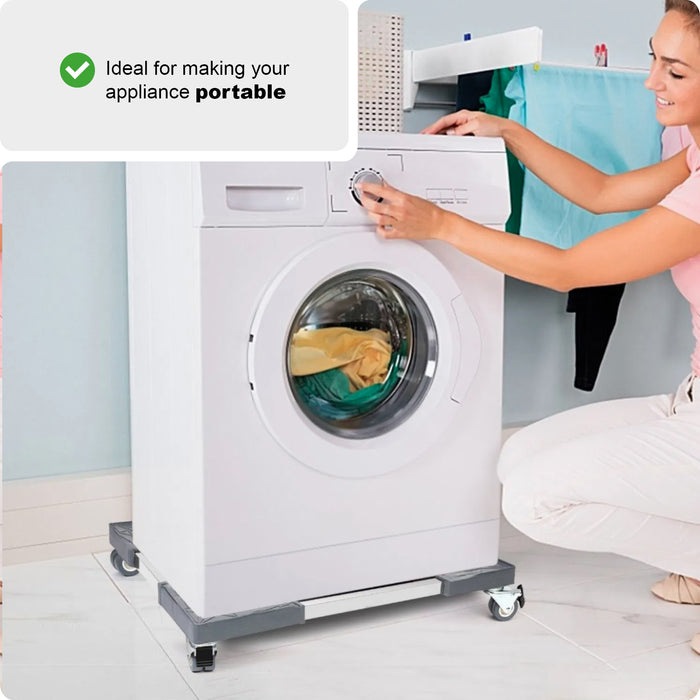 Universal Appliance Wheels Adjustable Fridge Freezer Washing Machine Dolly Trolley Stand (100KG Load)