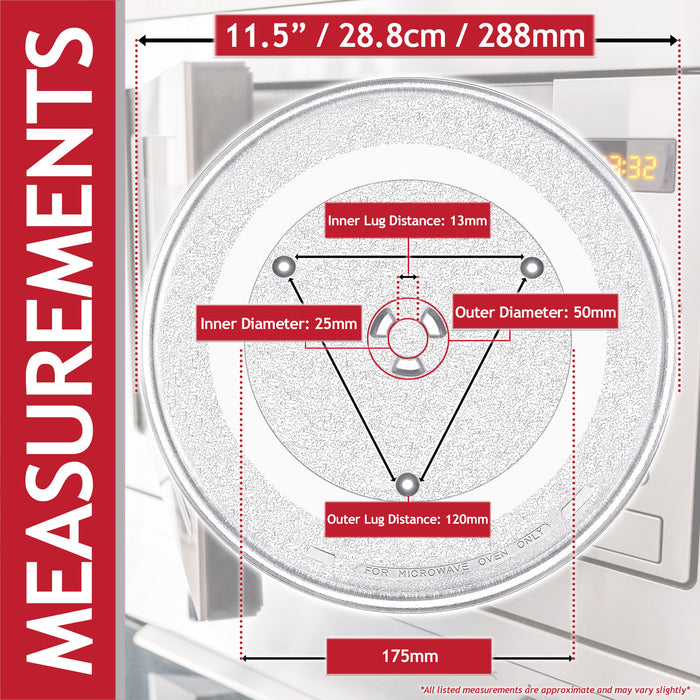 Glass Turntable Plate for Samsung Microwave Oven (288mm)