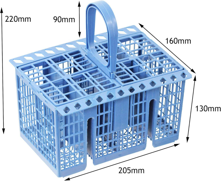 Dishwasher Cutlery Basket Universal Cage for Hotpoint fits Indesit fits Whirlpool C00257140 (Detachable Handle, Blue)