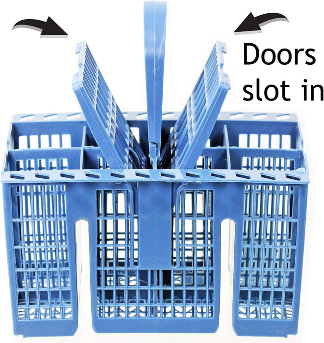 Dishwasher Cutlery Basket Universal Cage for Hotpoint fits Indesit fits Whirlpool C00257140 (Detachable Handle, Blue)