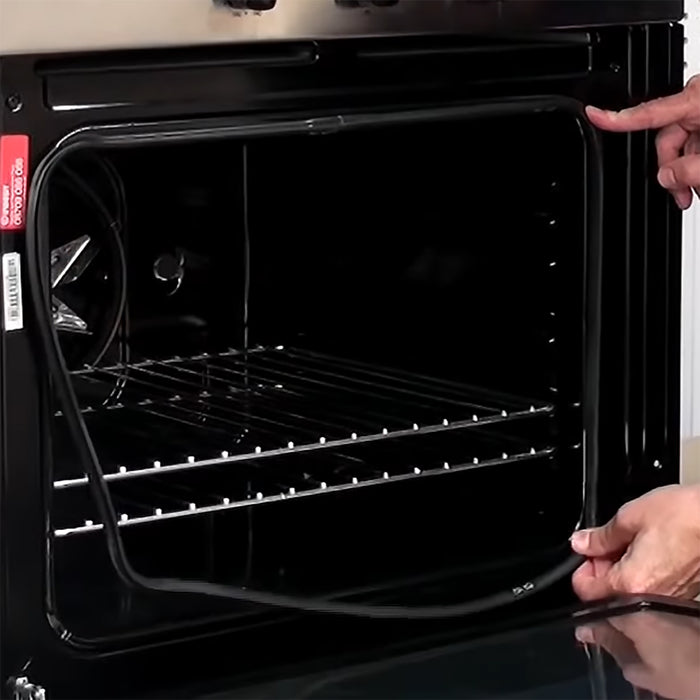 Main Rubber Door Seal with Corner Fixing Clips for Hotpoint Oven Cookers (445mm x 350mm)