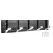 Luxury Wall Mounted Coat Rack 5 Hooks Aluminium Retractable Hanging Hook Rail (Black + Silver)