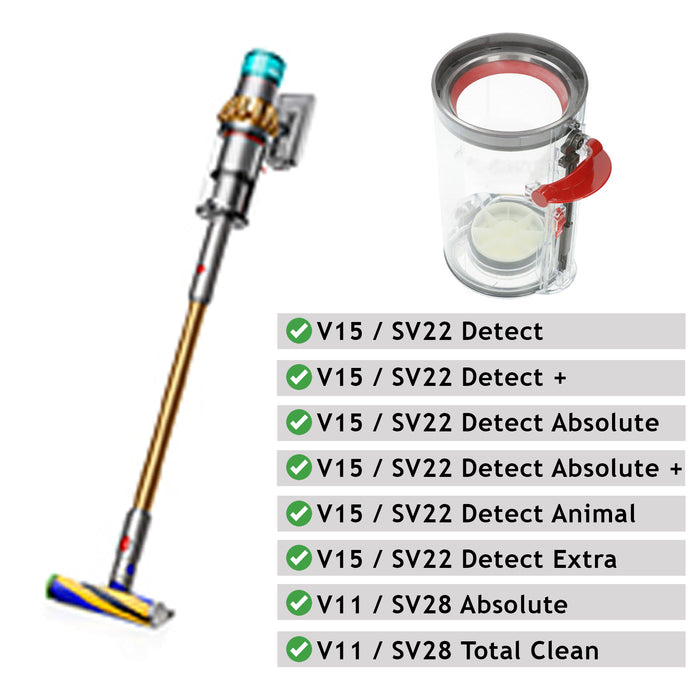 Dyson V15 Vacuum Bin Dust Dirt Container SV22 SV28 Cordless Cleaner 970050-01 965443-01