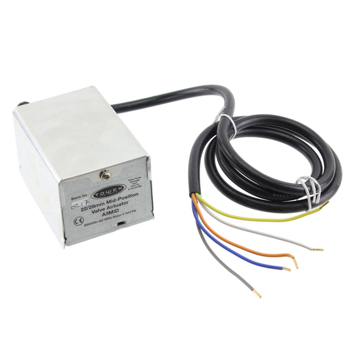 Tower 3 Port Mid Zone Valve Actuator Central Heating 22mm 28mm Motorised Head